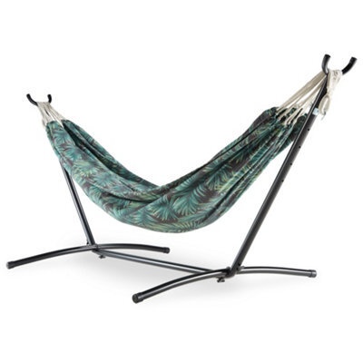 Vonhaus Hammock With Stand, Freestanding 2 Person Hammock With Adjustable Frame, Travel Bag For Garden, Beach, Camping & Outdoors - image 1