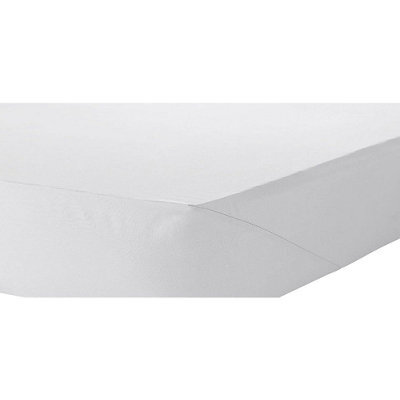 Percale Fitted Sheet In White - Single