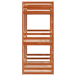 Berkfield Triple Bunk Bed Without Mattress Wax Brown 90X190 Cm Single Solid Wood Pine - thumbnail 6