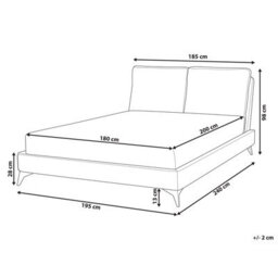 Beliani Bed Velvet Melle 180 X 200 Cm (Eu Super King) Orange - thumbnail 3