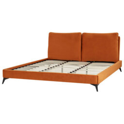 Beliani Bed Velvet Melle 180 X 200 Cm (Eu Super King) Orange - thumbnail 6