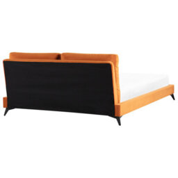 Beliani Bed Velvet Melle 180 X 200 Cm (Eu Super King) Orange - thumbnail 5