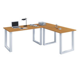Vcm Desk Lona White / Beech H. 76 X W. 130 X D. 130 Cm - thumbnail 1