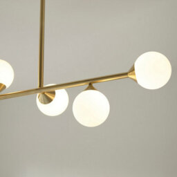 Luminosa Lighting Luminosa Grosseto Batten Satin Brass Plate, Gloss White Glass - thumbnail 5