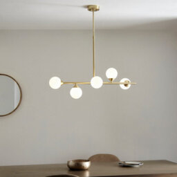 Luminosa Lighting Luminosa Grosseto Batten Satin Brass Plate, Gloss White Glass - thumbnail 3
