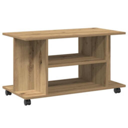 Walplus Tv Cabinet With Castors Artisan Oak 80X40X45 Cm Engineered Wood - thumbnail 6