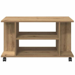 Walplus Tv Cabinet With Castors Artisan Oak 80X40X45 Cm Engineered Wood - thumbnail 4