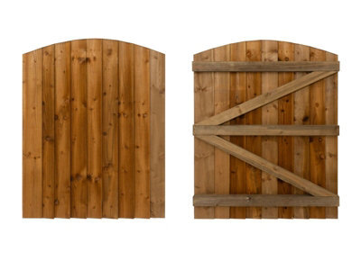 Arbor Garden Solutions Featheredge Arch Top , Wooden Garden And Side Gate (V3)(H-1500, W-1575, Brown Finish) - image 1