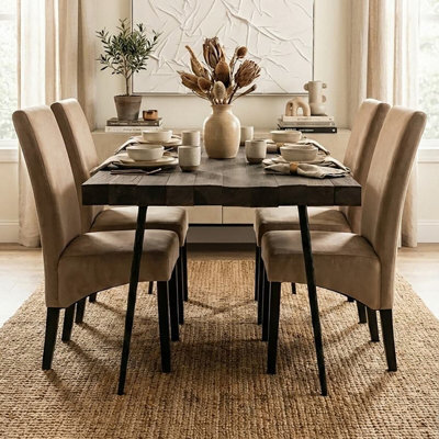 Orsina Medan Mink Cotton Velvet Dining Chair - image 1