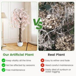 Gainoom 163Cm Tall White Artificial Cherry Blossom Tree Faux Flower Plant In Nursery Pot - thumbnail 6