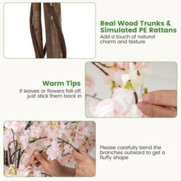 Gainoom 163Cm Tall White Artificial Cherry Blossom Tree Faux Flower Plant In Nursery Pot - thumbnail 8