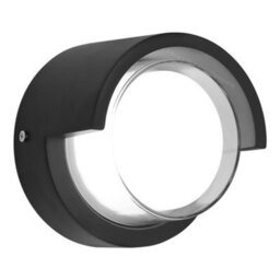 Long Life Lamps Company 12W Outdoor Modern Round Black Led Wall Light Opal Diffuser 6500K Zlc362B - thumbnail 1