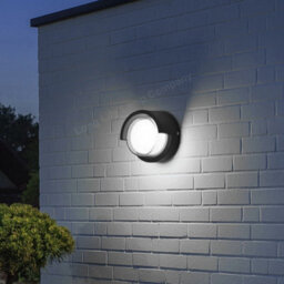 Long Life Lamps Company 12W Outdoor Modern Round Black Led Wall Light Opal Diffuser 6500K Zlc362B - thumbnail 7