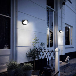 Long Life Lamps Company 12W Outdoor Modern Round Black Led Wall Light Opal Diffuser 6500K Zlc362B - thumbnail 8