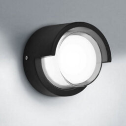 Long Life Lamps Company 12W Outdoor Modern Round Black Led Wall Light Opal Diffuser 6500K Zlc362B - thumbnail 6