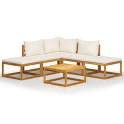 Berkfield 6 Piece Garden Lounge Set With Cushions Solid Wood Acacia (Uk/ie/fi/no Only) - thumbnail 2
