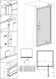 Sundaze 1000mm Pivot Door Shower Enclosure Matt Black Framed 700mm With Side Panel, White Slate Effect Shower Tray & Waste - thumbnail 7