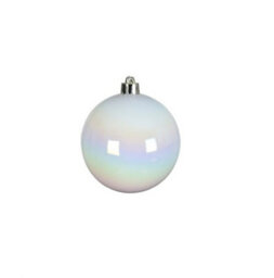Decoris 4 X 12 White Iridescent Christmas Baubles Shatterproof Luxury Tree Decor 6Cm Iris - thumbnail 3