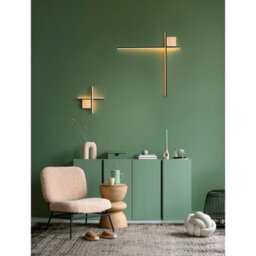 Luminosa Lighting Luminosa Cross Integrated Led Wall Lamp Sandy Black, Brushed Gold Triac Dimmable Led 2W 1351Lm 3000K - thumbnail 2