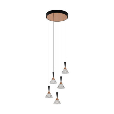 Luminosa Lighting Luminosa Paluz Cluster Pendant Ceiling Light Rose Gold, Matt Black Triac Dimmable Led 30W 1558Lm 3000K - image 1