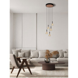 Luminosa Lighting Luminosa Paluz Cluster Pendant Ceiling Light Rose Gold, Matt Black Triac Dimmable Led 30W 1558Lm 3000K - thumbnail 2