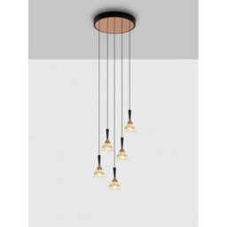 Luminosa Lighting Luminosa Paluz Cluster Pendant Ceiling Light Rose Gold, Matt Black Triac Dimmable Led 30W 1558Lm 3000K - thumbnail 4
