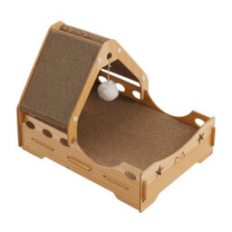 Thehotsale 3-In-1 Cat Scratching Board House With Hanging Toy, 37Cm W X 50Cm D X 38Cm H - thumbnail 4