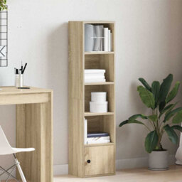 Berkfield Durable Bookcase Sonoma Oak 31X24X127 Cm Engineered Wood - thumbnail 3