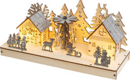 Netagon Christmas Battery Powered Wooden Light Up Festive Scene Ornament - thumbnail 3