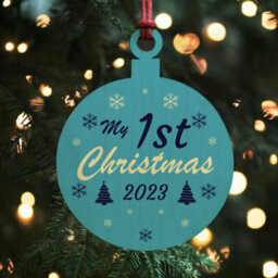 Red Ocean Christmas Tree Decoration My 1St Christmas Wooden Bauble Babys 1St Christmas Decoration New Baby Gift