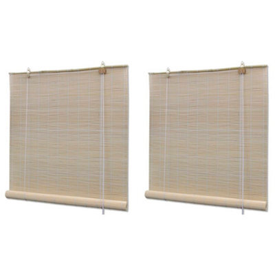 Berkfield Natural Bamboo Roller Blinds 2 Pcs 120X160 Cm - image 1