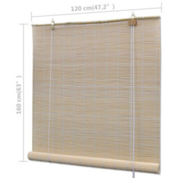 Berkfield Natural Bamboo Roller Blinds 2 Pcs 120X160 Cm - thumbnail 7