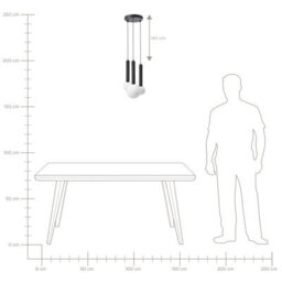 Wyld And Coco Lumina Three-Light Pendant Lamp - Black Metal Frame With Glass Shades, Adjustable Drop For Dining And Living Rooms - thumbnail 9