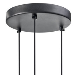 Wyld And Coco Lumina Three-Light Pendant Lamp - Black Metal Frame With Glass Shades, Adjustable Drop For Dining And Living Rooms - thumbnail 8