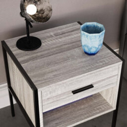 Lassic Vida Designs Brooklyn Grey 1 Drawer Bedside Cabinet (H)500mm (W)430mm (D)400mm - thumbnail 3
