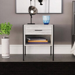Lassic Vida Designs Brooklyn Grey 1 Drawer Bedside Cabinet (H)500mm (W)430mm (D)400mm - thumbnail 6