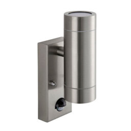 Luminosa Lighting Luminosa Palin Pir Outdoor Up Down Wall Lamp 2 Light Brushed Stainless Steel Ip65 - thumbnail 4