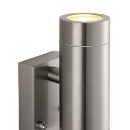 Luminosa Lighting Luminosa Palin Pir Outdoor Up Down Wall Lamp 2 Light Brushed Stainless Steel Ip65 - thumbnail 5