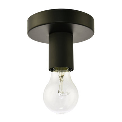 Happy Homewares Matte Black Ceiling Or Wall Light Fitting For Industrial Style Light Bulbs - image 1