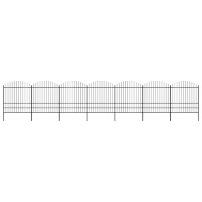 Berkfield Garden Fence With Spear Top Steel (1.75-2)X11.9 M Black - image 1