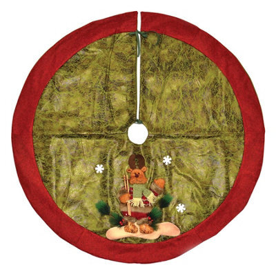 Shatchi Deluxe Christmas Tree Skirt Base Cover With 3D  Handmade Xmas Width 122Cm Perfect For Home Decorations - image 1