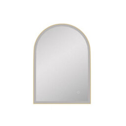 Royal Bathrooms Venice 500 X 700mm Brushed Brass Frontlit Arched Framed Led Illuminated Bathroom Mirror With Touch Sensor - thumbnail 5