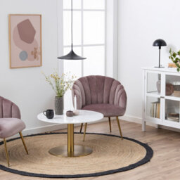 Furniture To Go Corby Round Coffee Table With White Marble Top & Gold Base - thumbnail 3