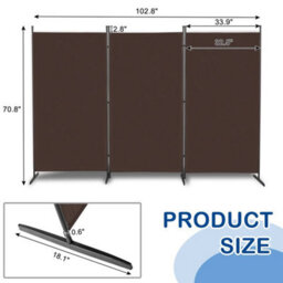 Trifold 3 Panels Folding Room Divider Wall Partition Privacy Screen - thumbnail 2