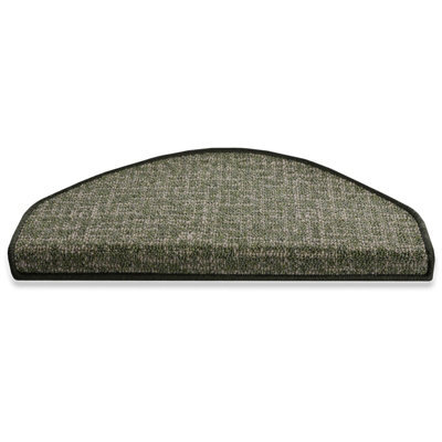 Floordirekt Semicircle Or Rectangular Self Adhesive Hard Wearing Carpet Stair Tread Mat For Indoor Stairs Semicircular Green 23.5 X 65 Cm - image 1
