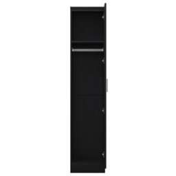 Reflect 1 Door High Gloss Wardrobe - Black, Durable Melamine Finish - Modern Bedroom Storage - Single Door Wardrobe - thumbnail 6