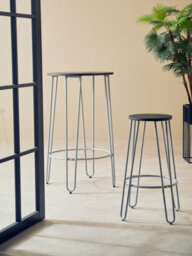 Orsina Contemporary Grey Metal Bar Stool, Hairpin Stool For Kitchen Counter, Versatile Breakfast Stool For Home - thumbnail 6
