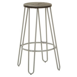 Orsina Contemporary Grey Metal Bar Stool, Hairpin Stool For Kitchen Counter, Versatile Breakfast Stool For Home - thumbnail 2