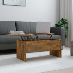 Berkfield Modern Coffee Table Smoked Oak 102X50.5X46.5 Cm Engineered Wood - thumbnail 2