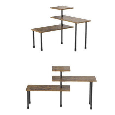 3-Tier Desktop Bookcase Wooden Countertop Organizer Rack Storage Shelf Rack - image 1